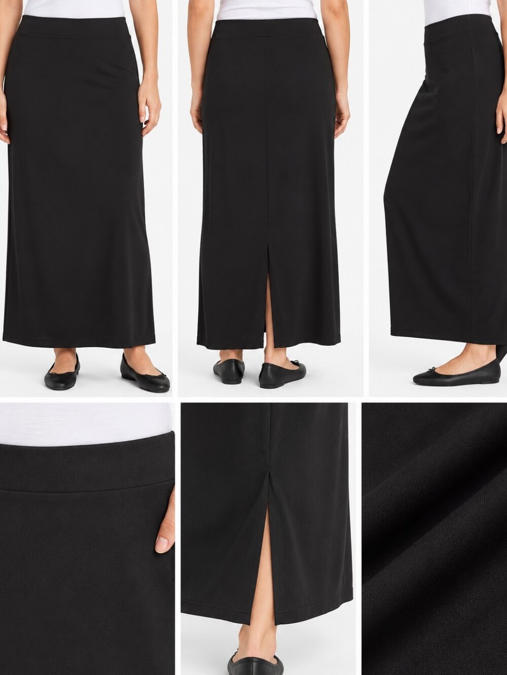 Croft & Barrow XL Black Maxi Skirt Pull On Stretch Career Workwear